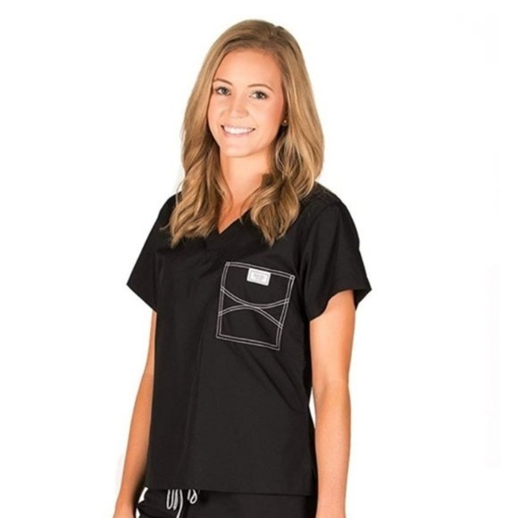 NWOT | Blue Sky | Shelby | Jet Black Scrub Top- 2 available - Picture 2 of 7